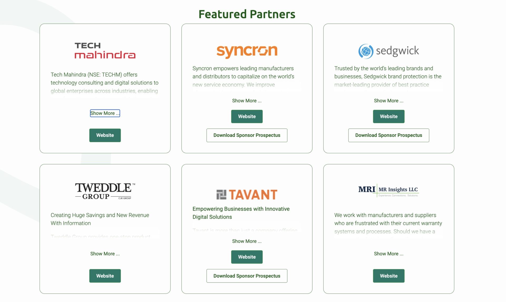 Featured Partners Screenshot